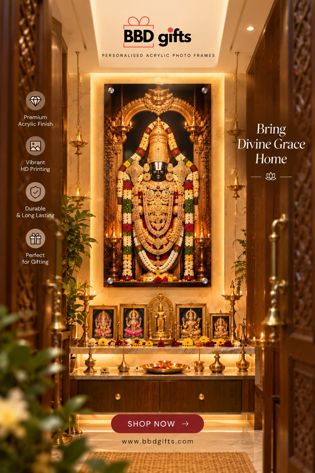 Customized Acrylic God Frame – 3 × 4 Feet