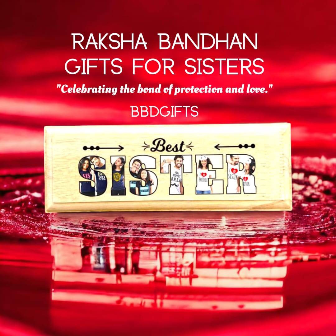 gift for sister|rakhi|rakhi special gift for sister|wooden frame|best gift to sister|Customize Wooden frame with photo - BBD GIFTS