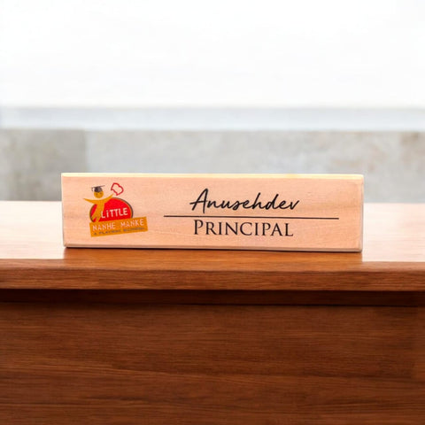 Custom Name Plate for Principal|Custom Desk plate Signs with Logo|