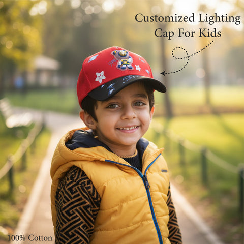 Kids' Customizable Space Theme Lighting Cap | Personalized Gift