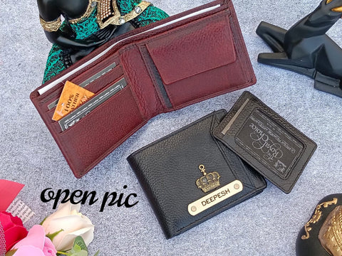 Personalized Spanish Leather 2-in-1 Wallet & Card Holder Set