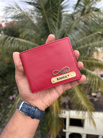 Personalized Dual Tone Men's Wallet 2.0 | Engraved Name & Charm