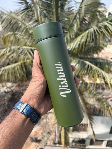 Personalized LED Hot & Cold Flask | Custom Name Temperature Bottle