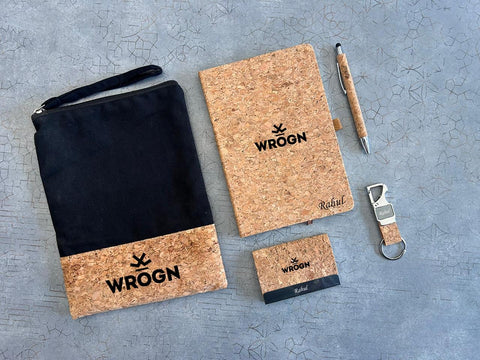 Personalized Cork 5-in-1 Set | Custom Eco-Friendly Stationery Gift