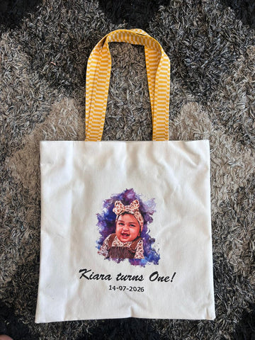 Custom Photo Canvas Tote Bags (Set of 2) - Personalized Gift