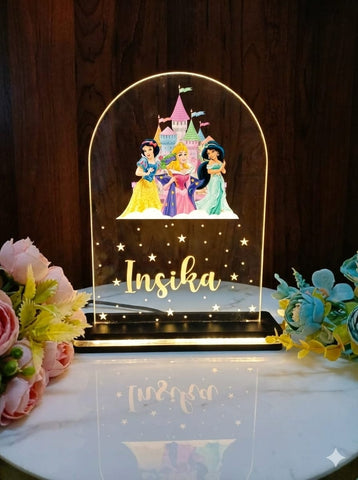 Personalized LED Princess Lamp | Custom Kids Night Light Gift