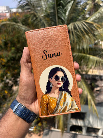 Personalized Astral Long Card Holder Wallet - Custom Name & Design