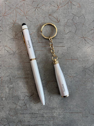 Personalized Bottle Shape Pen & Keychain Set - Custom Engraved Gift