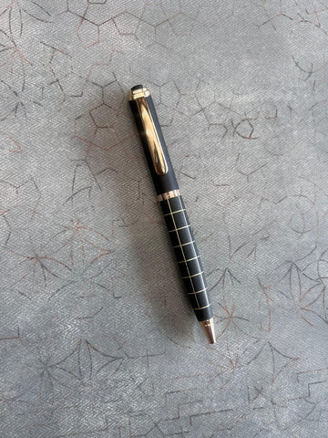 Custom Gold Checkered Pen with Stylus - Engravable Gift