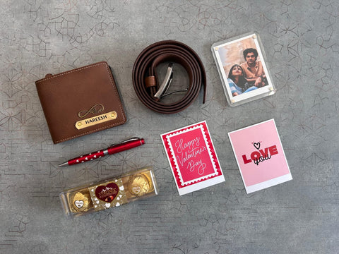 Personalized Valentine Combo 2.0 for Him | Wallet, Belt & Gifts