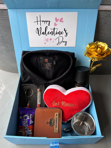 Personalized Valentines Day Gift  | 8 days gift for him | Shirt combo |  | Heart cushion | Gift for him