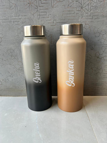Personalized Atlantis Dual Shade Stainless Steel Bottle – Custom Name Engraved 750ml Water Bottle Gift