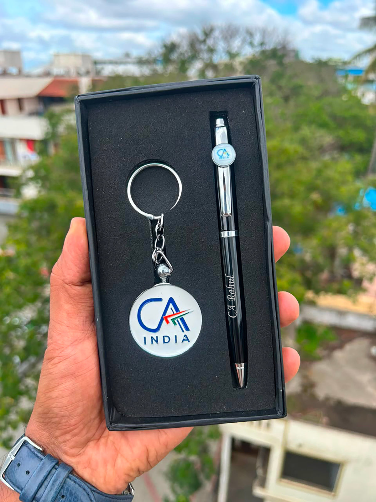 Personalized CA Pen & Keychain Set – Custom Name Engraved Gift for Chartered Accountant