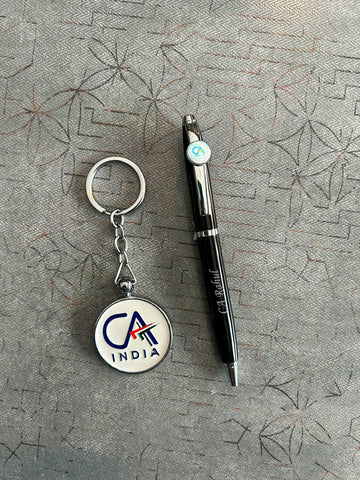 Personalized CA Pen & Keychain Set – Custom Name Engraved Gift for Chartered Accountant
