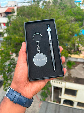 Personalized CA Pen & Keychain Set – Custom Name Engraved Gift for Chartered Accountant
