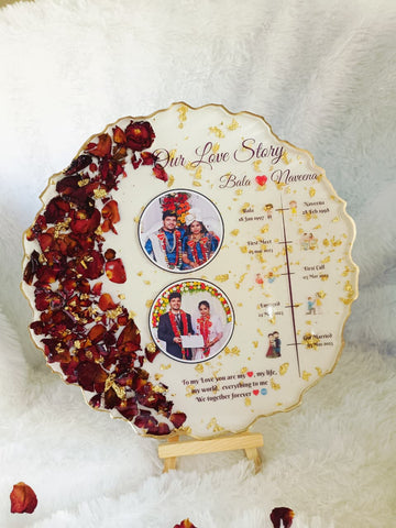 Customized Resin Varmala Preservation Love Story Frame