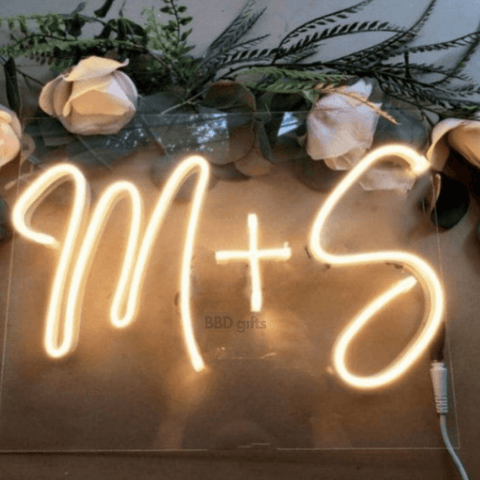 Pair intial Neon light | Neon intial | Name intial | Wedding neon - BBD GIFTS