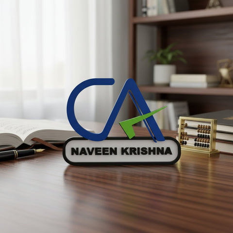 Personalized CA Tabletop Name Stand - Custom Chartered Accountant Gift