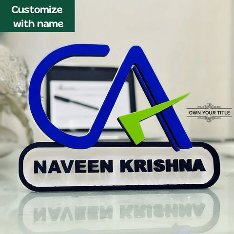 Personalized CA Tabletop Name Stand - Custom Chartered Accountant Gift