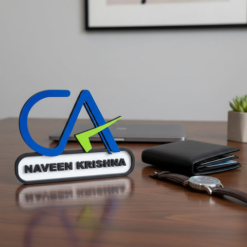 Personalized CA Tabletop Name Stand - Custom Chartered Accountant Gift