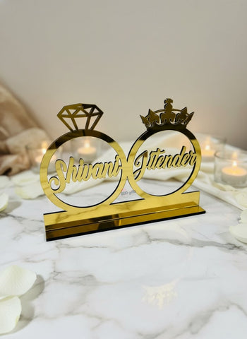 Personalized Couple Name Ring Platter | Custom Engagement Gift