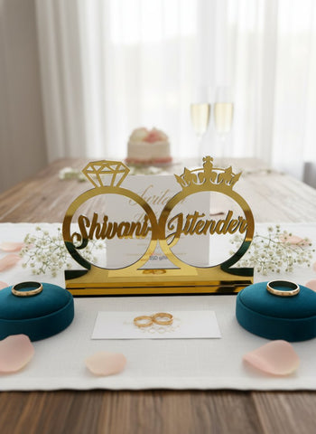 Personalized Couple Name Ring Platter | Custom Engagement Gift