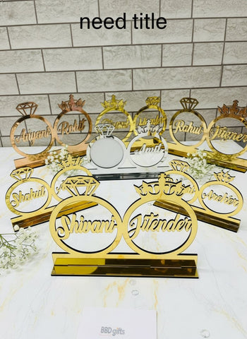 Personalized Couple Name Ring Platter | Custom Engagement Gift