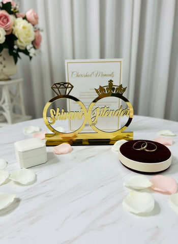 Personalized Couple Name Ring Platter | Custom Engagement Gift