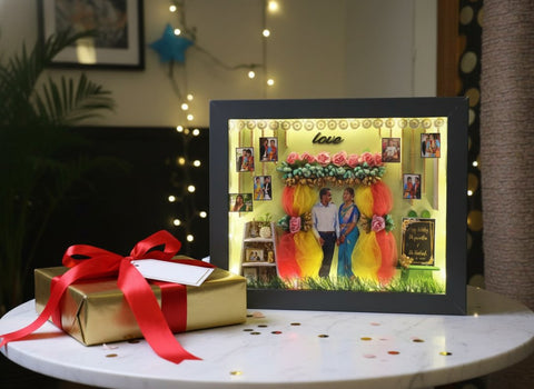 Personalized 3D Miniature Couple Photo Frame | Custom Gift