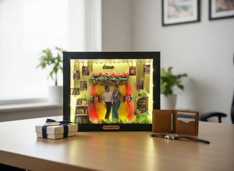 Personalized 3D Miniature Couple Photo Frame | Custom Gift