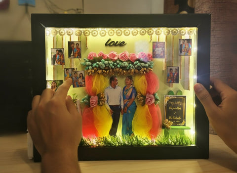 Personalized 3D Miniature Couple Photo Frame | Custom Gift