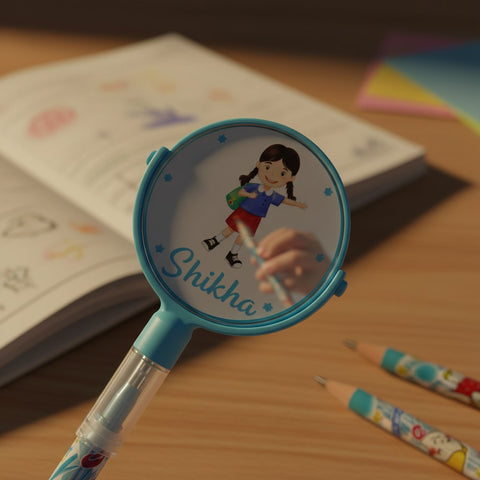 Personalized Kids Pencils | Custom Name & Mirror Topper Set of 5