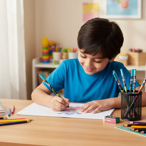 Personalized Marvel Avengers Pencils & Eraser Set - Custom Name