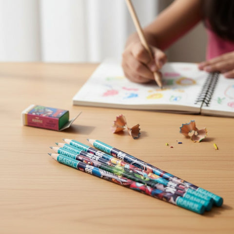 Personalized Marvel Avengers Pencils & Eraser Set - Custom Name