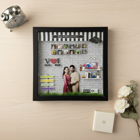 Custom 3D Wedding Miniature Frame | Personalized Gift Art