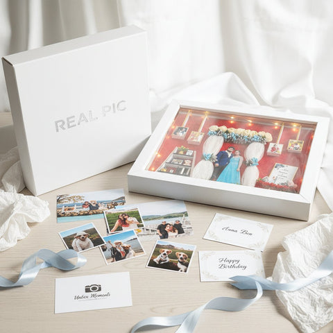 Personalized Shadow Box Frame | Custom Photo Gift with Lights