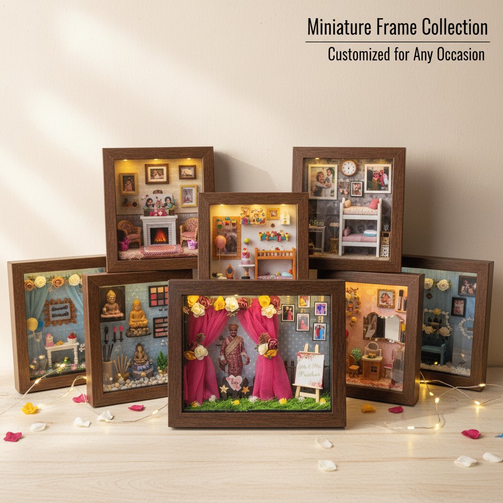 Personalized 3D Miniature Frame | Anniversary & Wedding Gift Decor