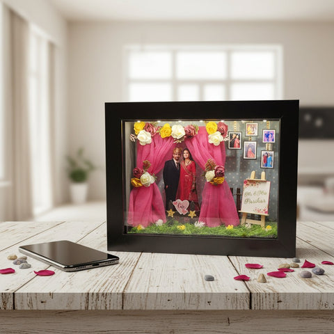 Personalized 3D Miniature Frame | Anniversary & Wedding Gift Decor