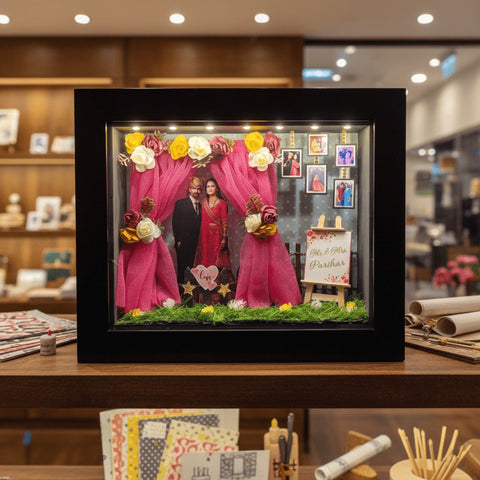 Personalized 3D Miniature Frame | Anniversary & Wedding Gift Decor