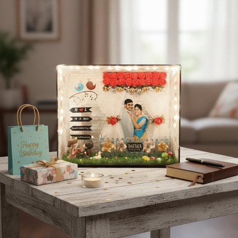 Personalized 3D Miniature Frame | Custom Photo Gift for Couples