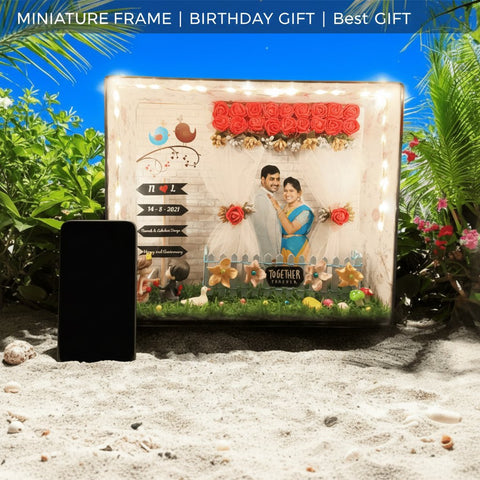 Personalized 3D Miniature Frame | Custom Photo Gift for Couples