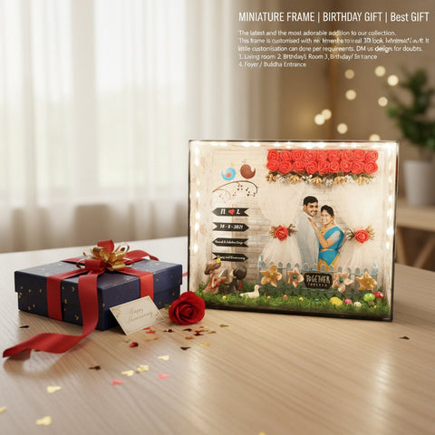 Personalized 3D Miniature Frame | Custom Photo Gift for Couples