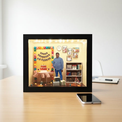 Personalized 3D Miniature Shadow Box | Custom Birthday Gift