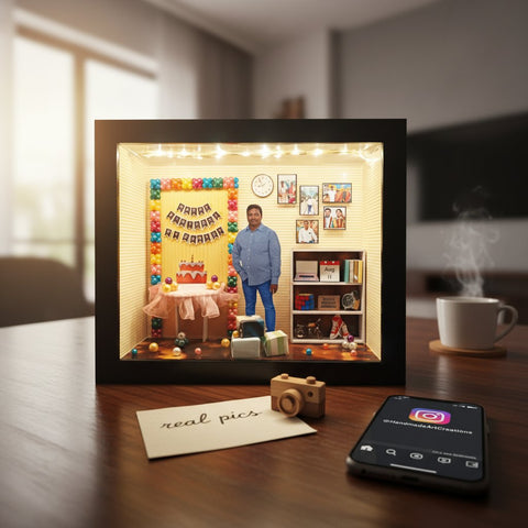 Personalized 3D Miniature Shadow Box | Custom Birthday Gift