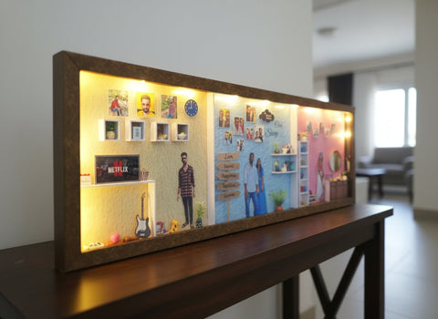 Custom 3D Shadow Box Frame | Personalized Couple Story Art Gift