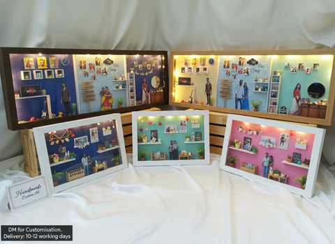 Custom 3D Shadow Box Frame | Personalized Couple Story Art Gift