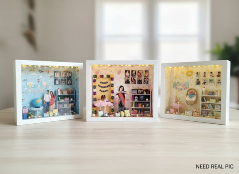 Custom 3D Birthday Photo Frame | Personalized Shadow Box Gift