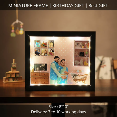 Custom 3D Miniature Frame | Personalized Baby Shower & Birthday Gift