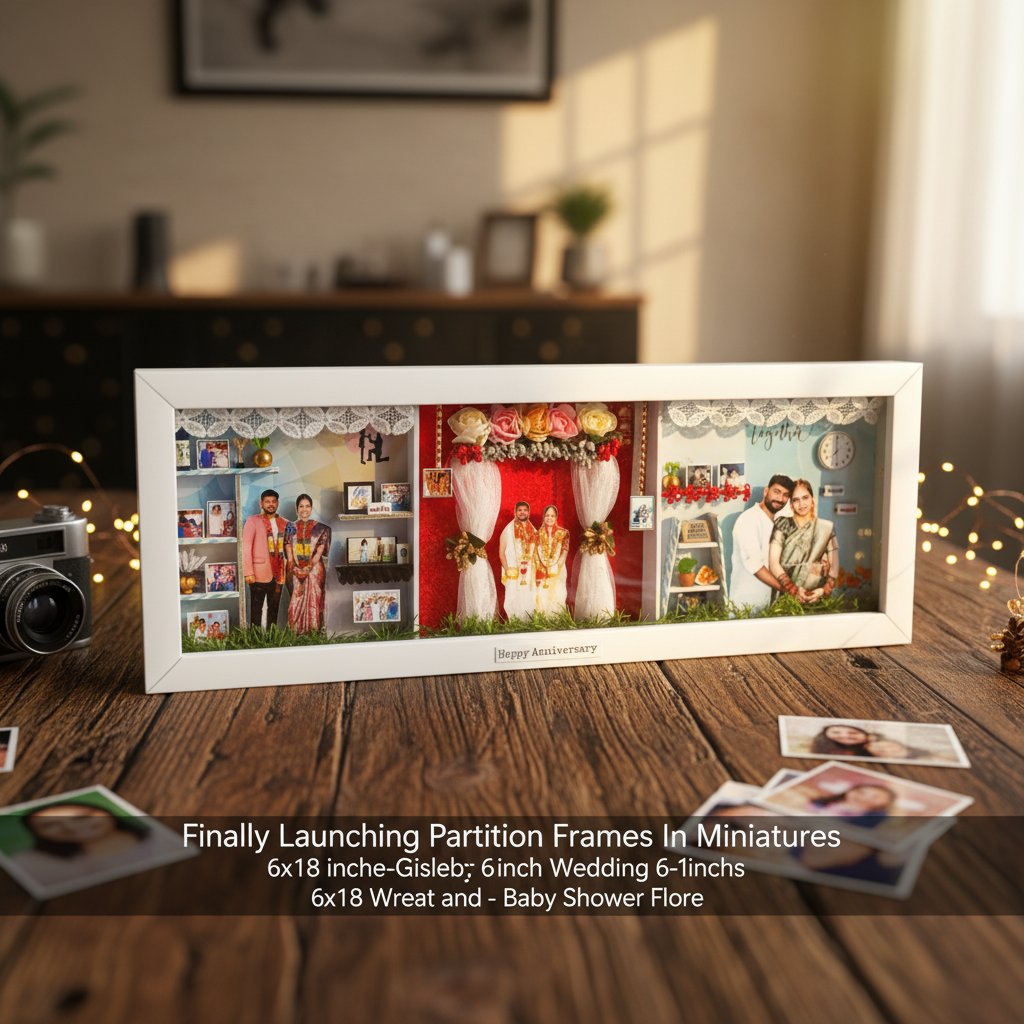 Personalized Miniature Partition Frame | Wedding, Engagement & Baby Shower Gift