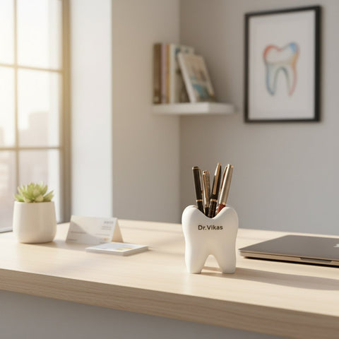 Personalized Dentist Pen Stand - Eco-Friendly & Custom Name